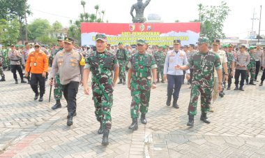 Cek-Kesiapan-Pengamanan-Pemilu,-Timwas-Mabes-TNI-Apresiasi-Sinergitas-Kodim-dan-Polres-Mojokerto