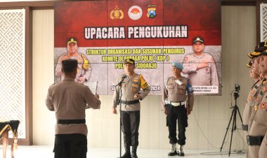 Pacu-Prestasi-Atlet-Polri,-Kapolresta-Sidoarjo-Kukuhkan-Komite-Olahraga