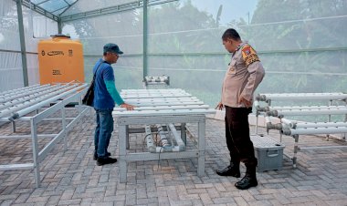 Bhabinkamtibmas-Polsek-Waru-Edukasi-Ketahanan-Pangan-ke-Petani-Pemanfaatan-Pekarangan-Tidur-Jadi-Kebun-Hidroponik