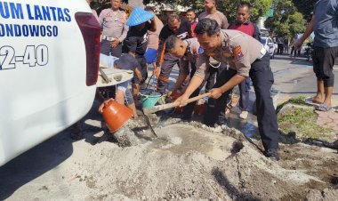 Minimalisir-Laka-Lantas-Polres-Bondowoso-Tambal-Jalan-Berlubang:-Bakti-Polri-di-Hari-Bhayangkara-ke---79