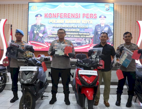 Polres Madiun Kota Ungkap 3 Kasus Curanmor 4 Orang Residivis Diamankan